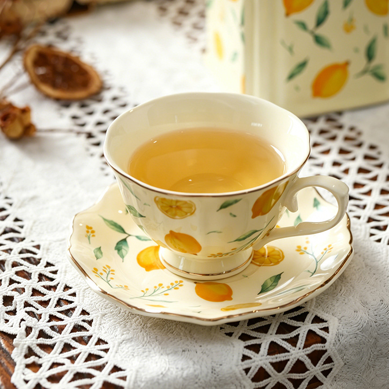 Lemon Tea Coffee - Taze Limon Görünümlü Seramik Kahve Fincanı