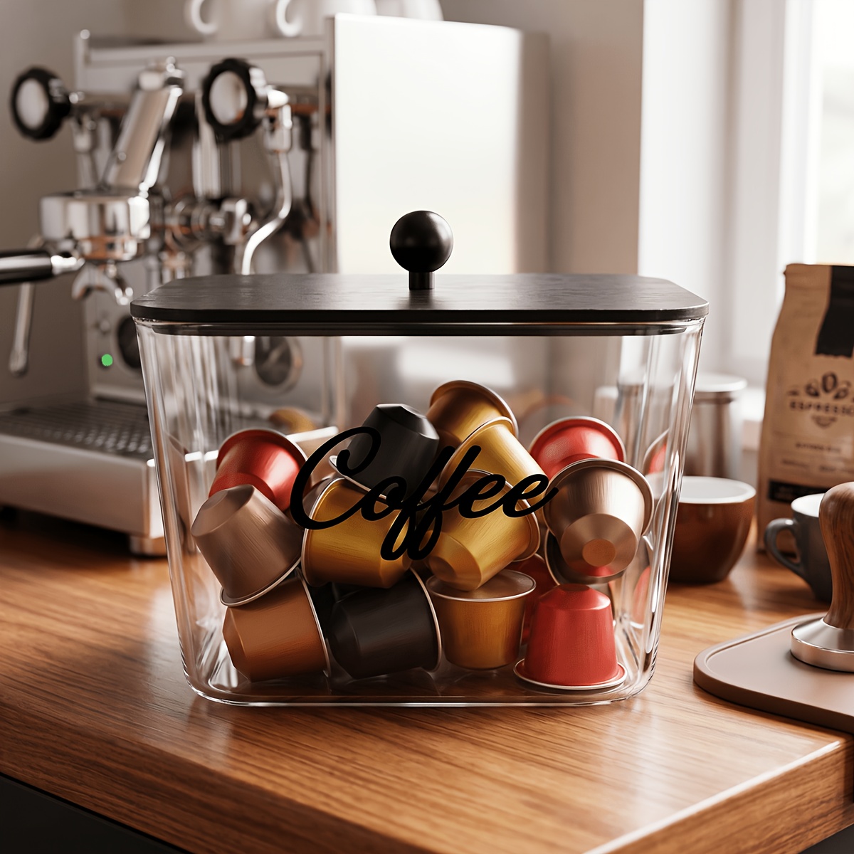 Coffee Capsule Holder - Kapaklı Kahve Kapsülü Tutucu Plastik Saklama