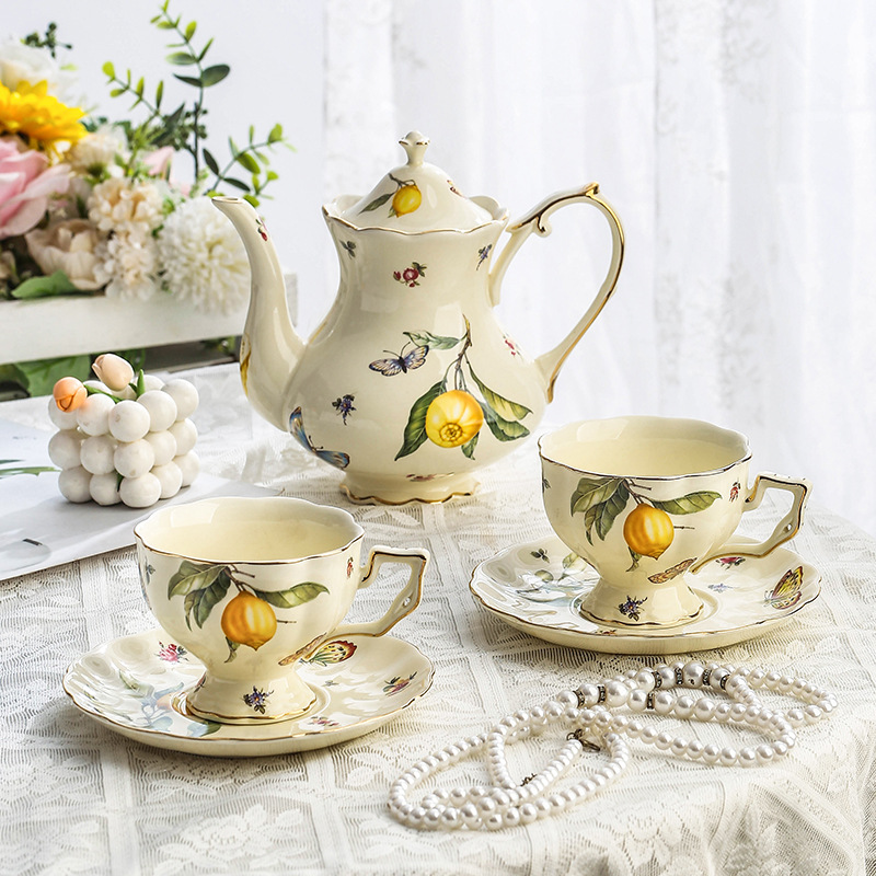 Lemon Tea Coffee - Avrupa Kırsal Tarzı Çay Seti, Limon