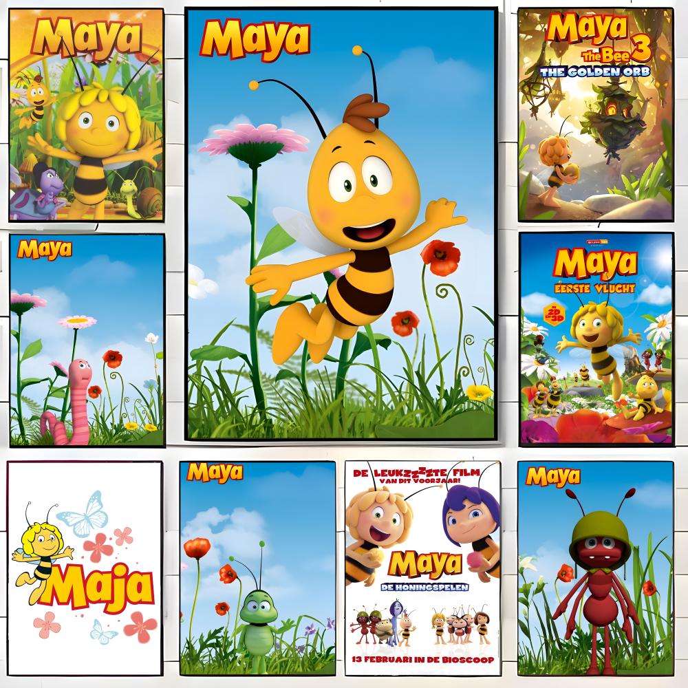 Maya Coffee & Tea Ulasan - Karikatür M-Maya Arı Posteri Kendinden yapışkanlı