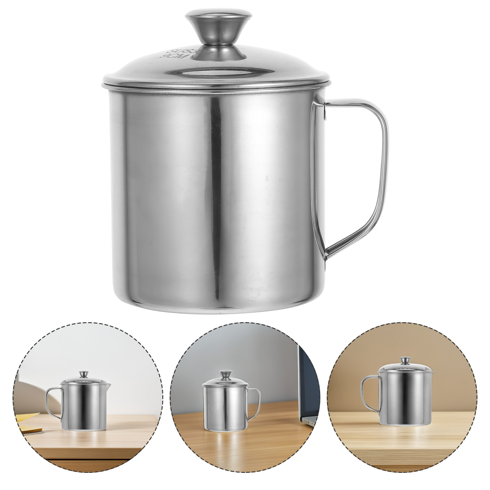 Coffee Tea & Hot Chocolate - Paslanmaz Çelik Kapaklı, Yeniden Kullanılabilir, Kahve