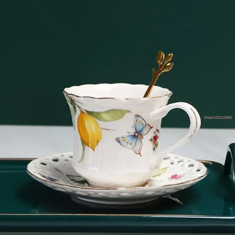 Lemon Tea Coffee - 1 adet Limon Espresso Bardakları, Zarif