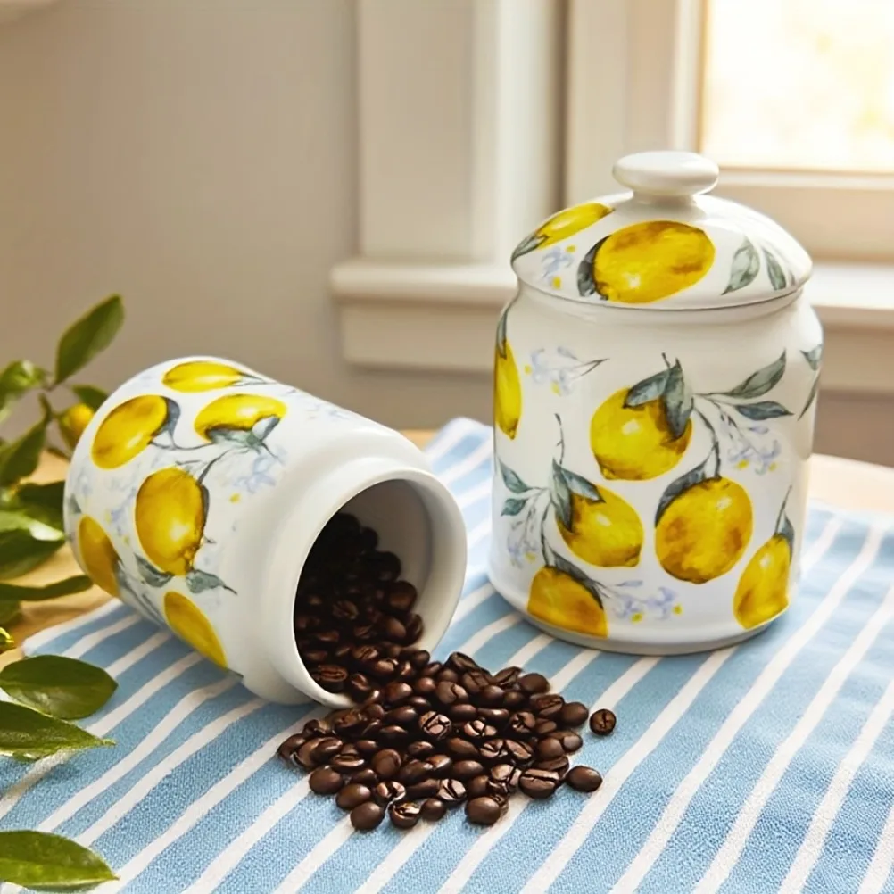 Limon Desenli Seramik Saklama  - Lemon Tea Coffee incelemesi ve fiyatı